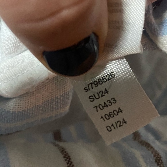 LOFT Linen Blend Striped 5" Shorts Size 14 NWT - Picture 6 of 8